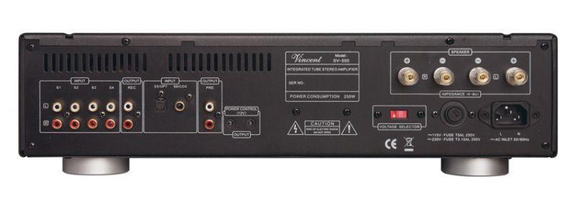 Vincent Audio SV-500 Audiophile hybrid integrált sztereó erősítő csatlakozó
