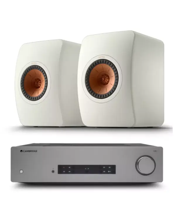 Cambridge Audio CXA81 MkII sztereó erősítő + KEF LS50 Meta polcsugárzó fehér