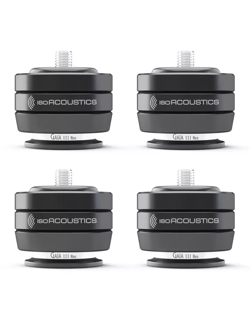 IsoAcoustics GAIA III NEO DC rezgéscsillapító láb, 4 db-os szett, fekete
